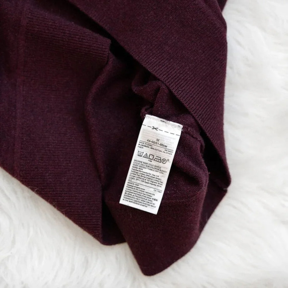 GAP FOR GOOD MAINSTAY SWEATER MENS SZ M BURGUNDY STRIPE CREWNECK CLASSIC - Picture 6 of 7